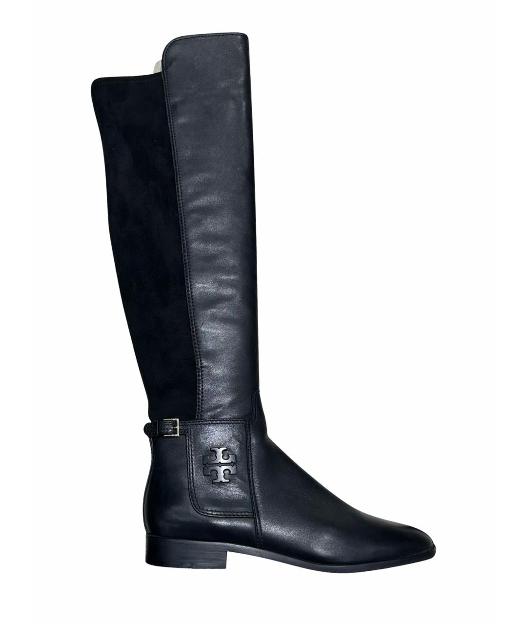 TORY BURCH Черные кожаные сапоги, фото 1