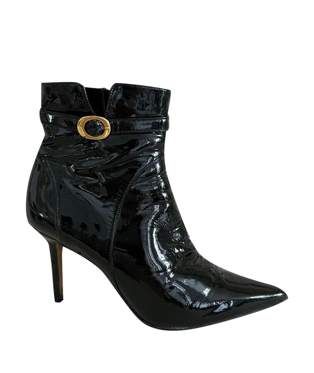JIMMY CHOO Черные ботильоны из лакированной кожи, фото 1