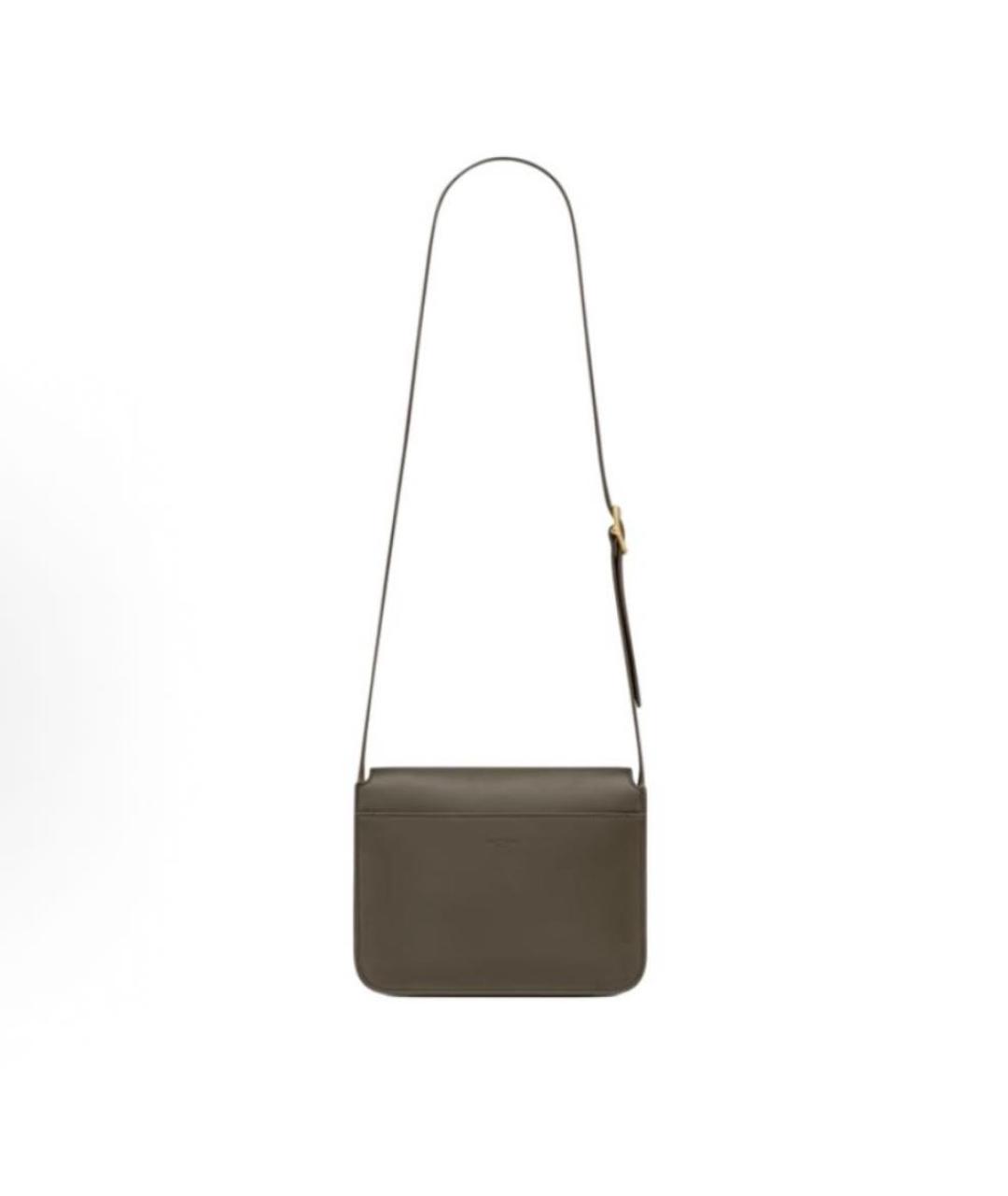 SAINT LAURENT Хаки кожаная сумка через плечо, фото 5