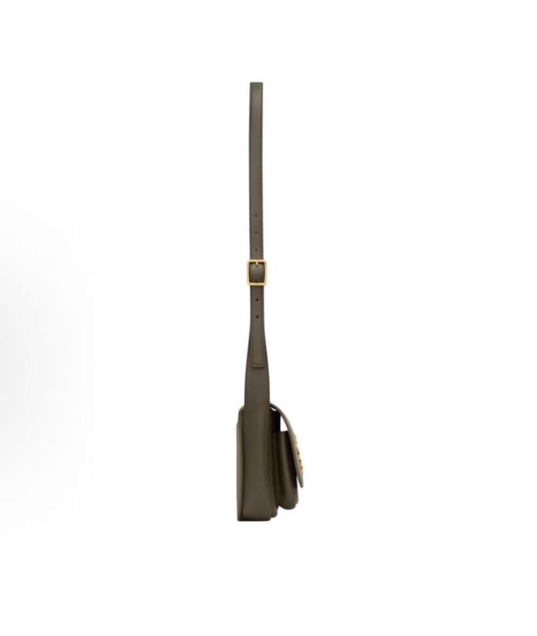 SAINT LAURENT Хаки кожаная сумка через плечо, фото 4