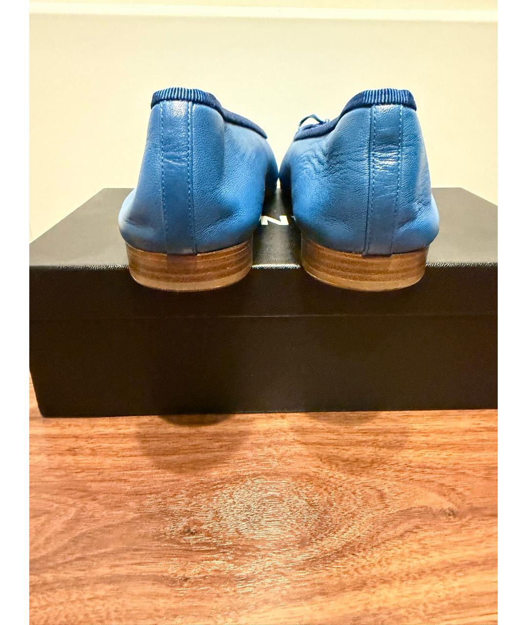 CHANEL Синие кожаные балетки, фото 4