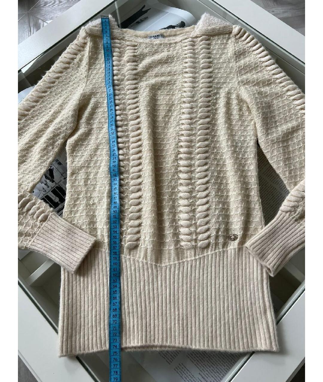 CHANEL Бежевый кашемировый джемпер / свитер, фото 5