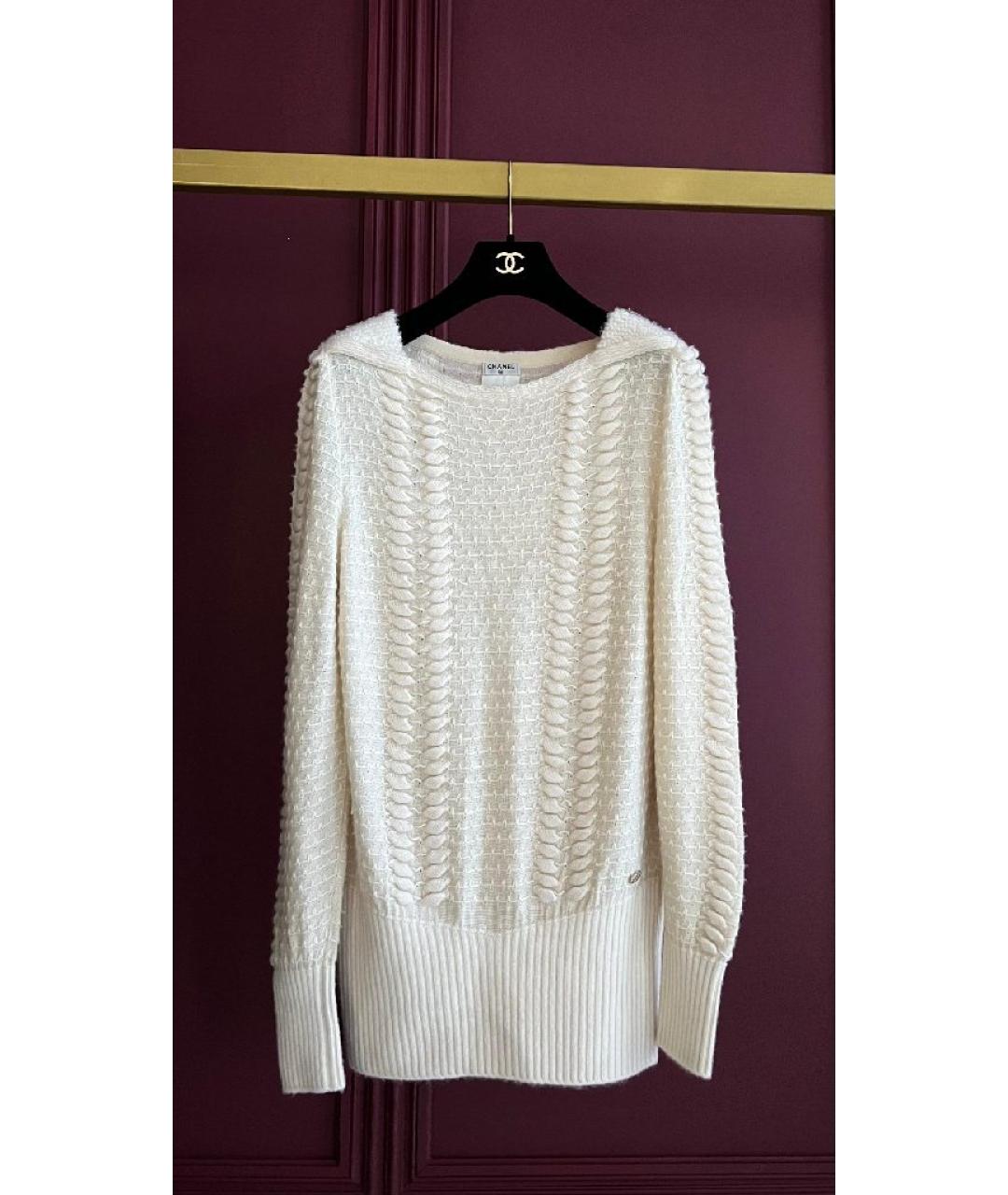 CHANEL Бежевый кашемировый джемпер / свитер, фото 9