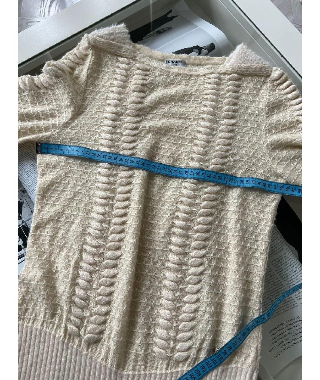 CHANEL Бежевый кашемировый джемпер / свитер, фото 6