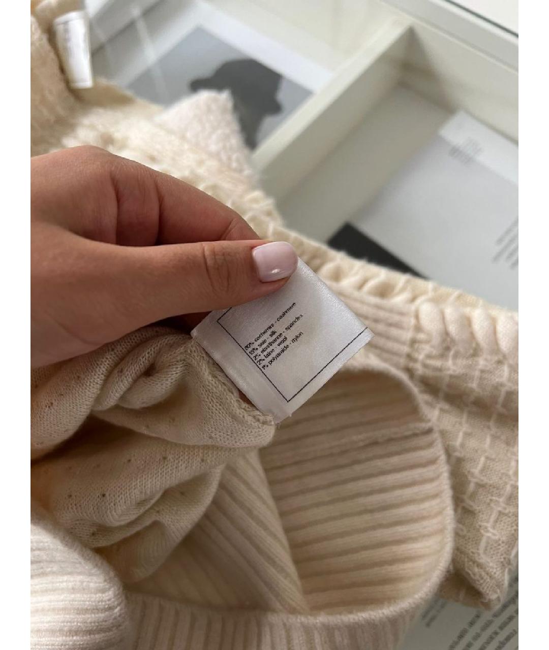CHANEL Бежевый кашемировый джемпер / свитер, фото 7