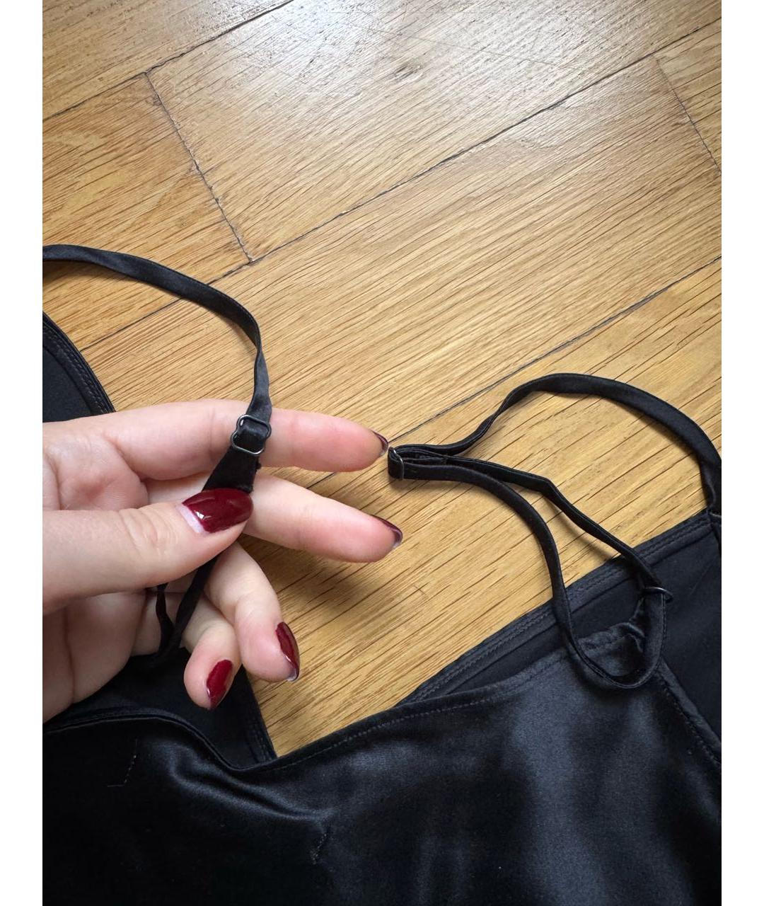 REFORMATION Черная шелковая майка, фото 5