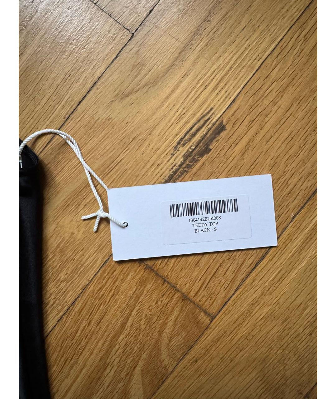 REFORMATION Черная шелковая майка, фото 3