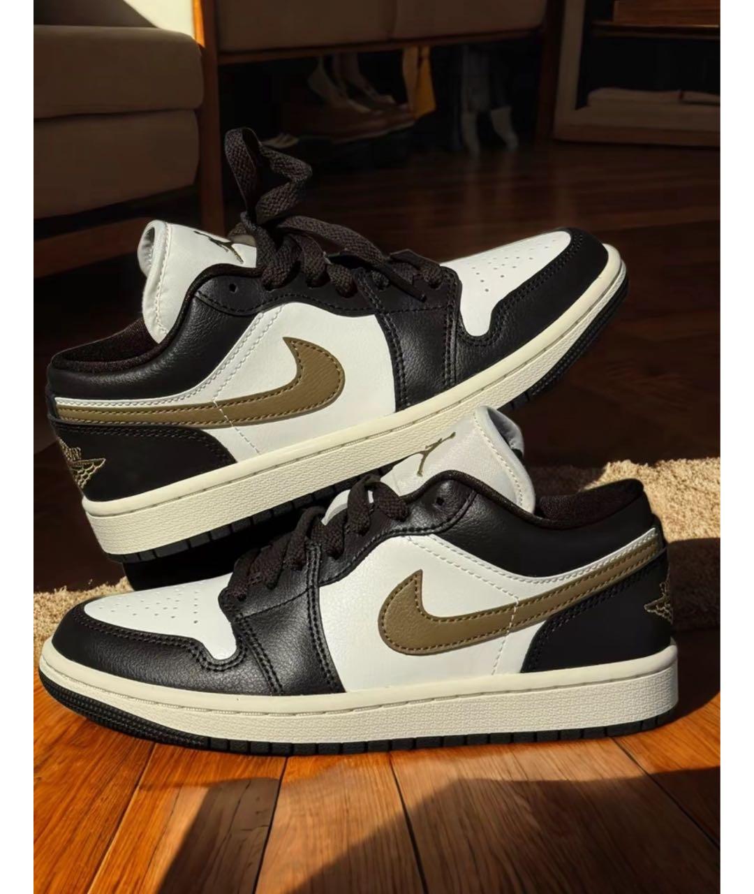 JORDAN Коричневые кожаные кроссовки, фото 4