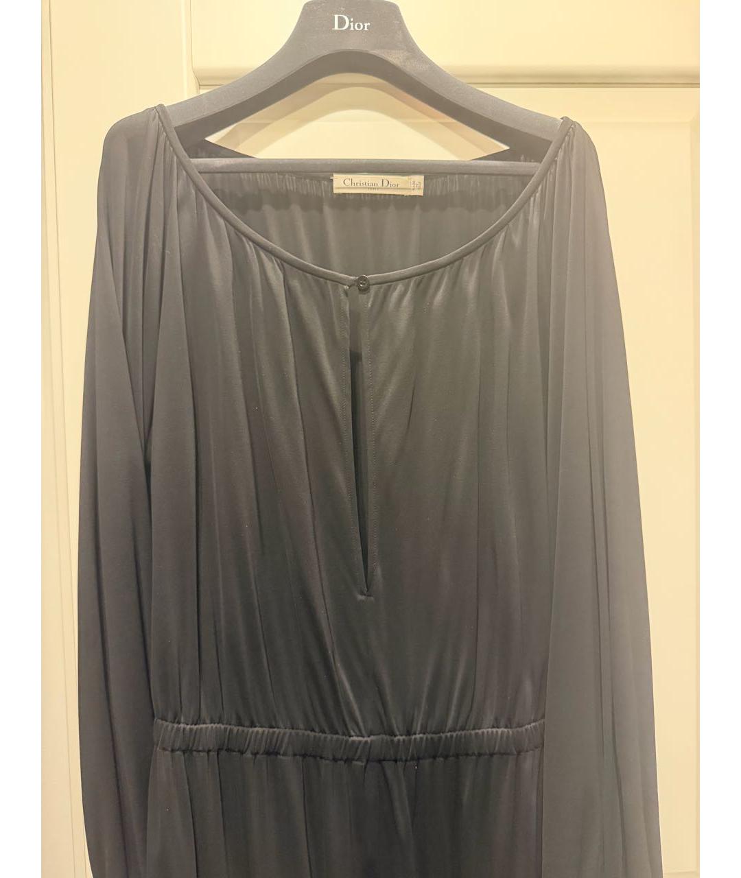 CHRISTIAN DIOR Черный вискозный комбинезон, фото 2