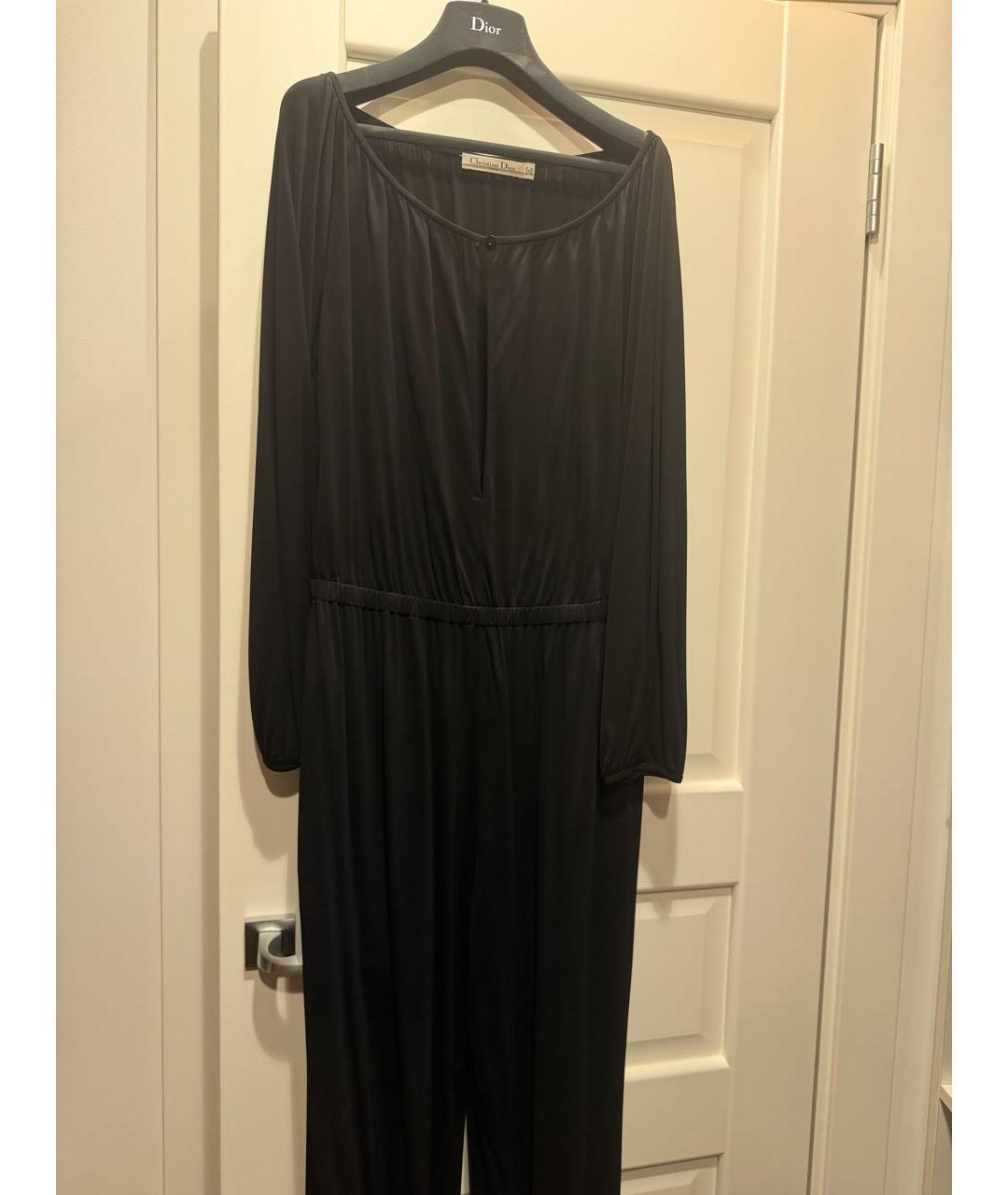 CHRISTIAN DIOR Черный вискозный комбинезон, фото 3