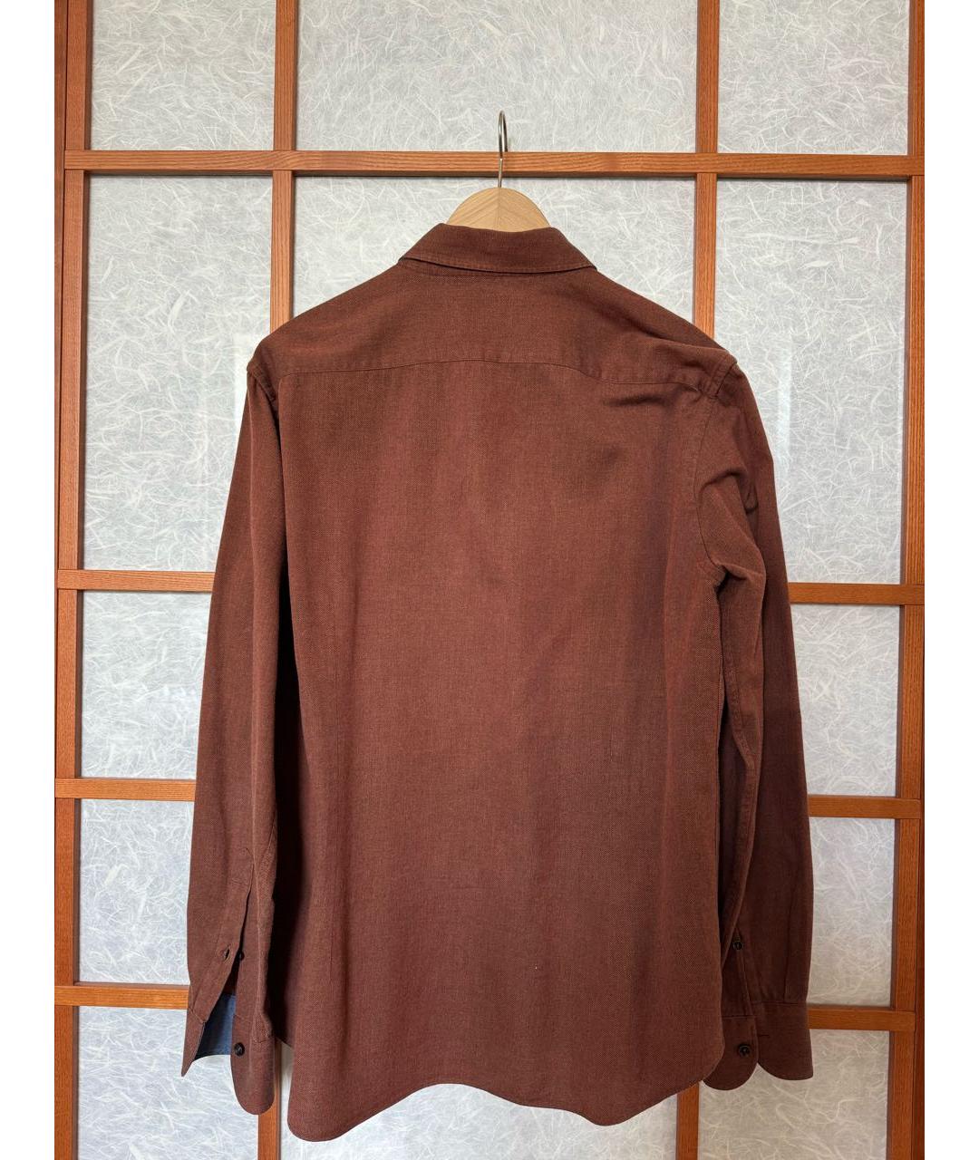 CORNELIANI Коричневая хлопковая кэжуал рубашка, фото 2