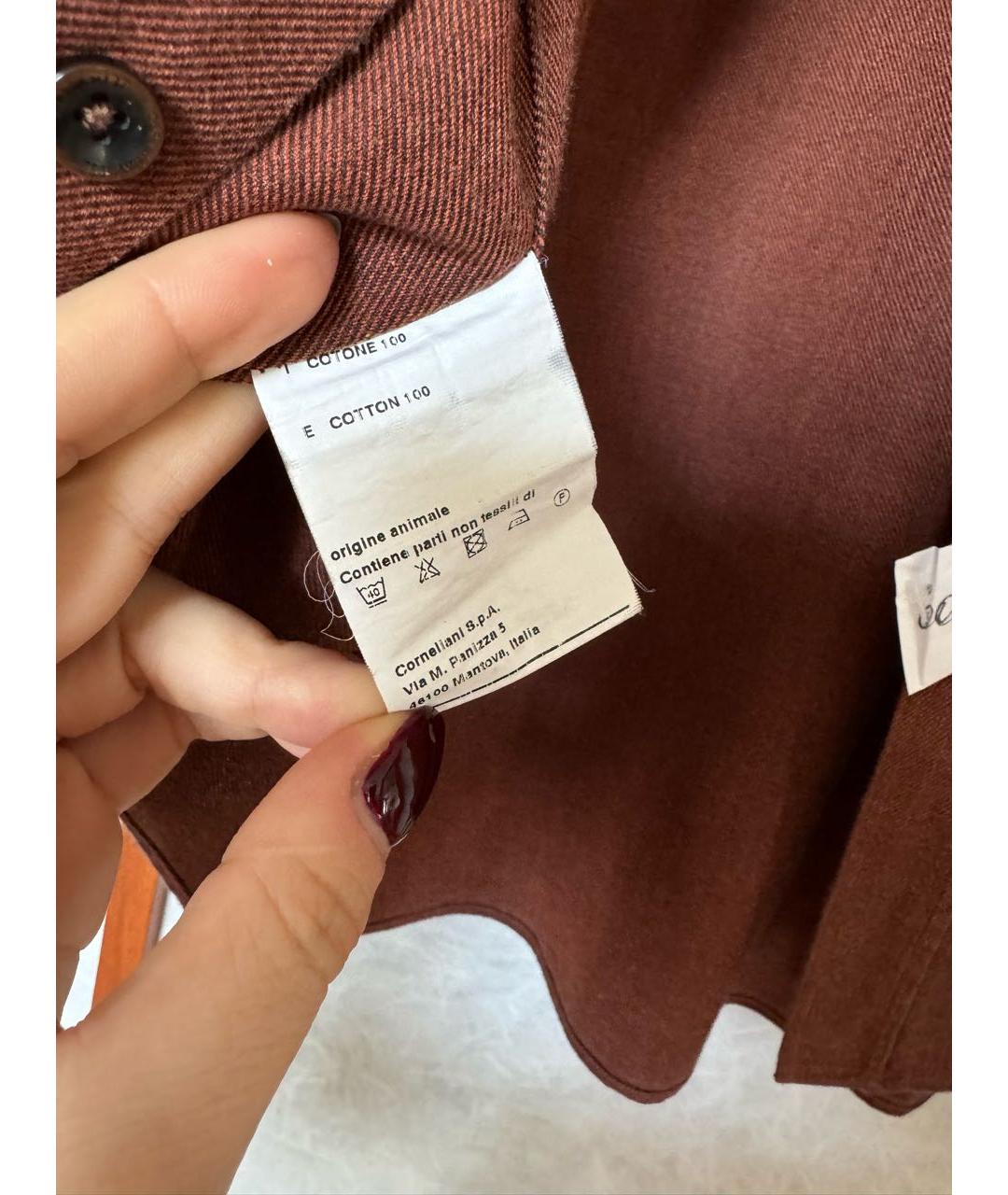 CORNELIANI Коричневая хлопковая кэжуал рубашка, фото 5