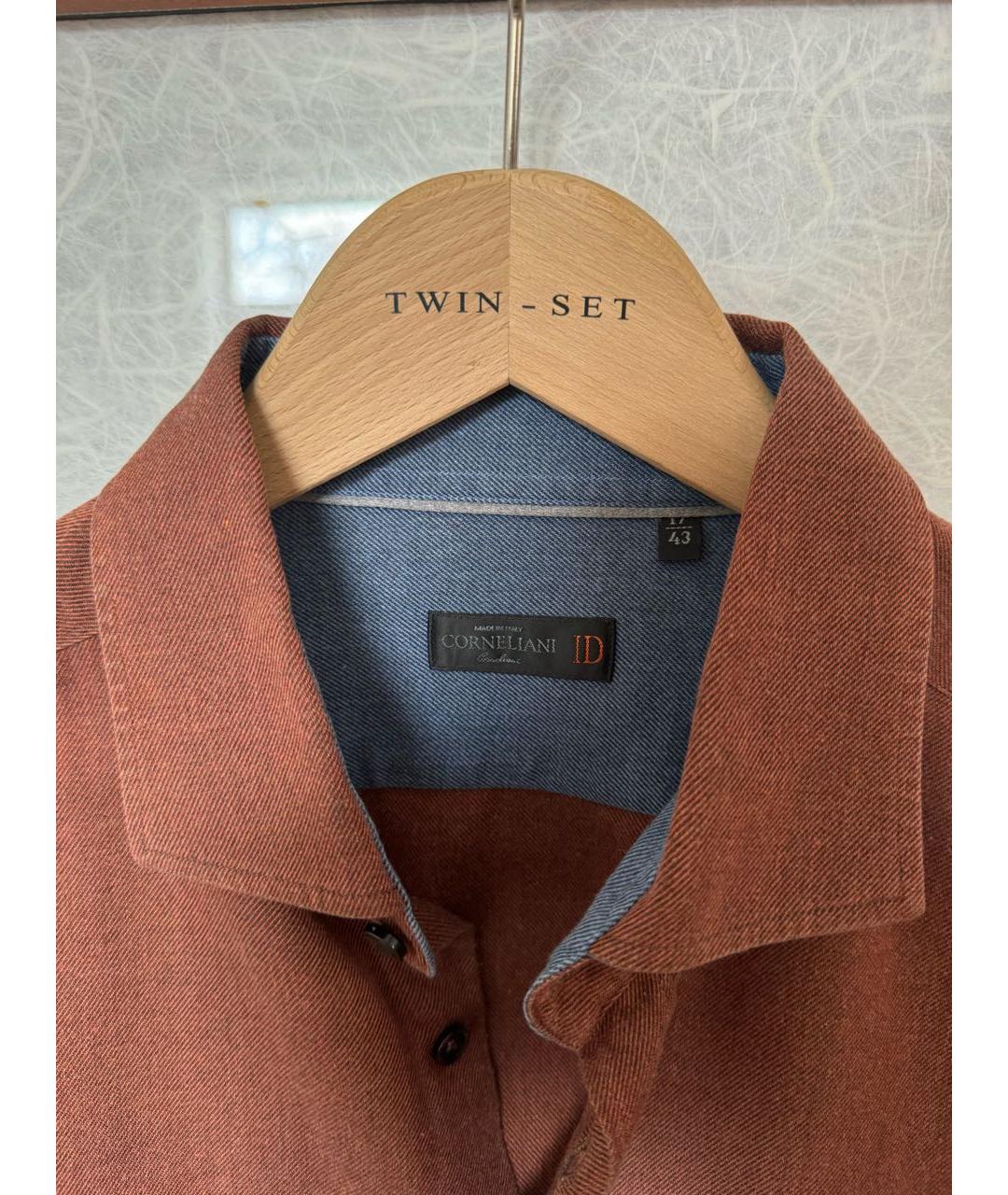 CORNELIANI Коричневая хлопковая кэжуал рубашка, фото 3