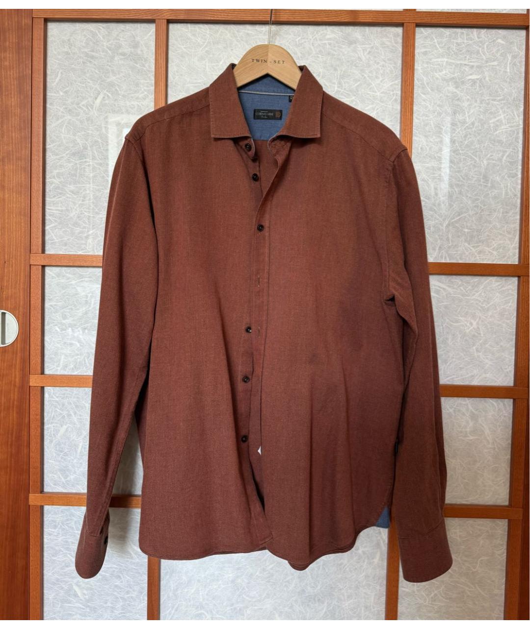 CORNELIANI Коричневая хлопковая кэжуал рубашка, фото 9