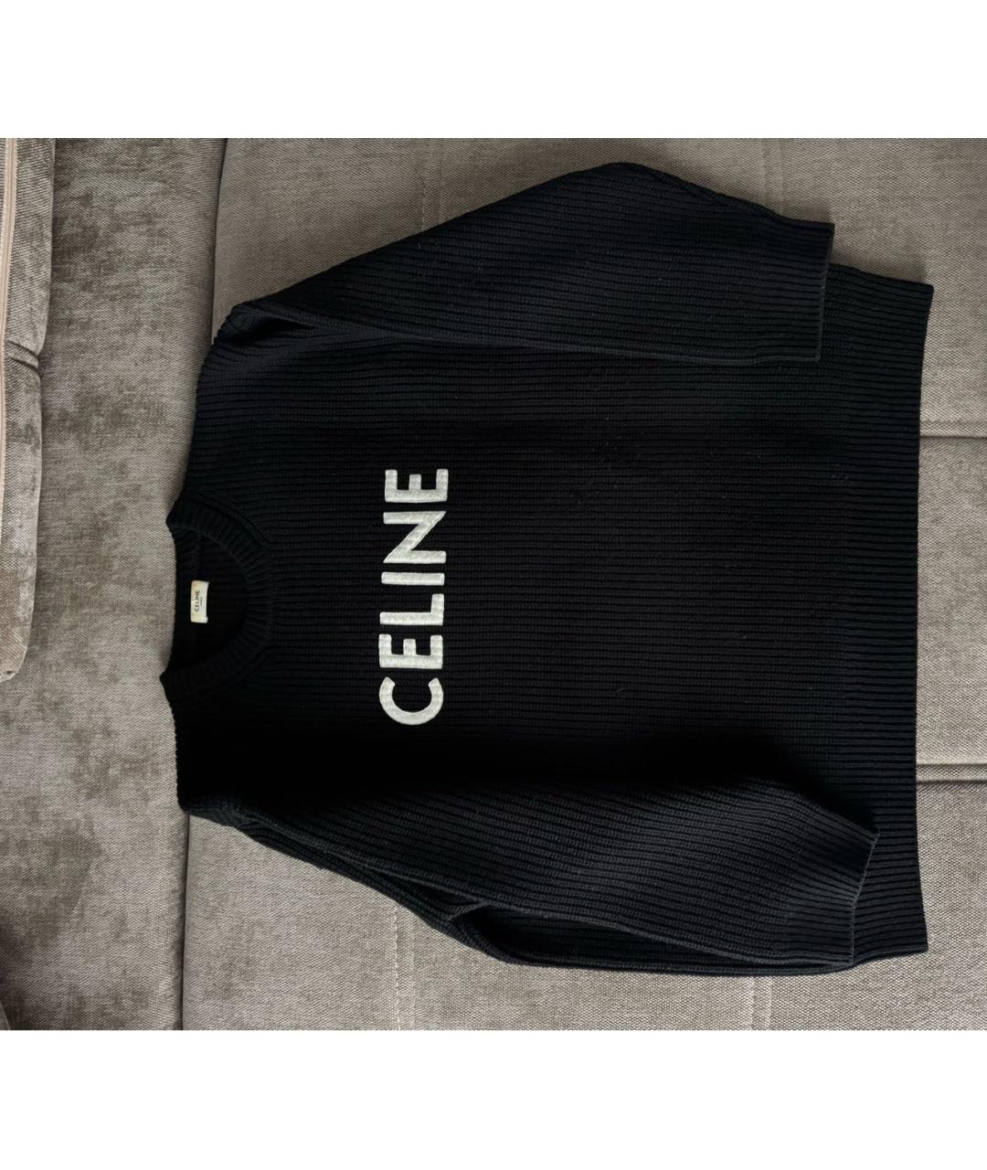 CELINE Черный шерстяной джемпер / свитер, фото 6