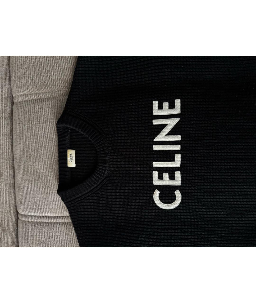 CELINE Черный шерстяной джемпер / свитер, фото 2