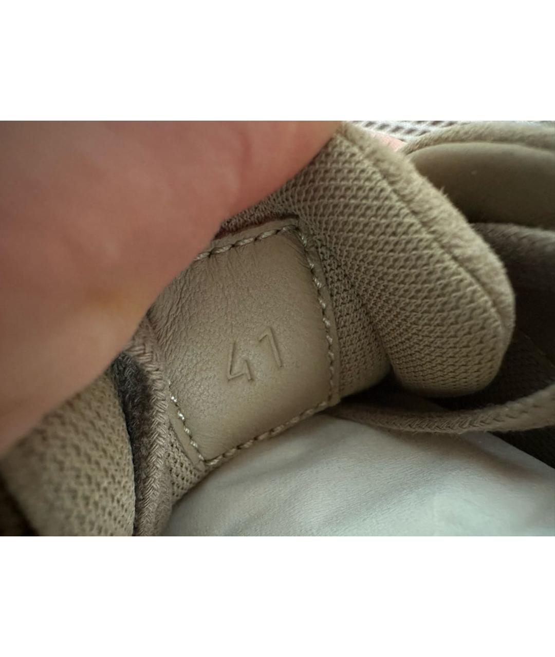 HERMES Бежевые текстильные кроссовки, фото 7