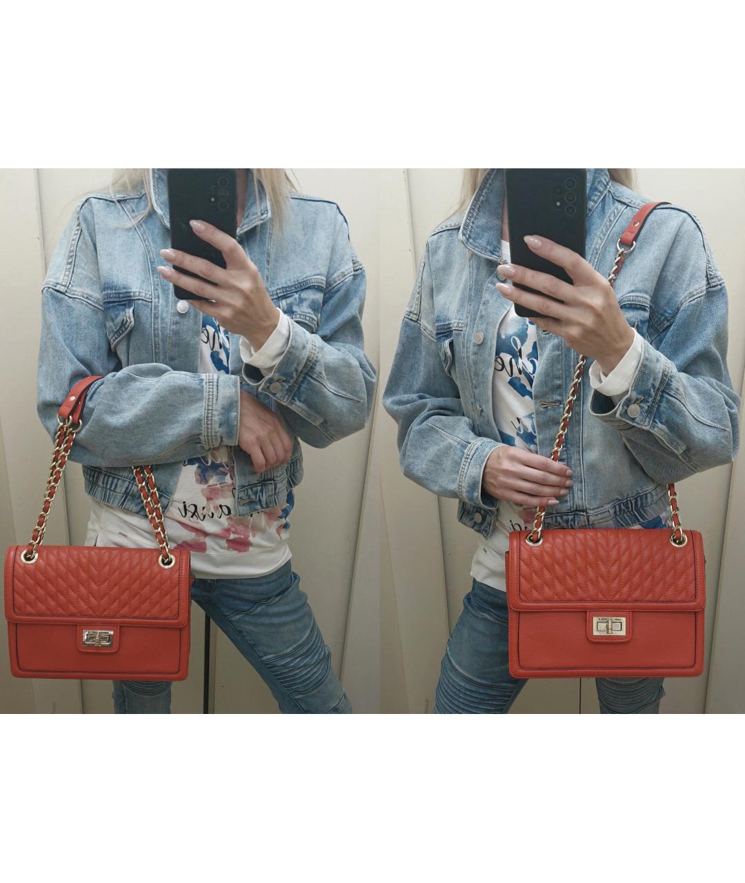 KARL LAGERFELD Оранжевая кожаная сумка через плечо, фото 7