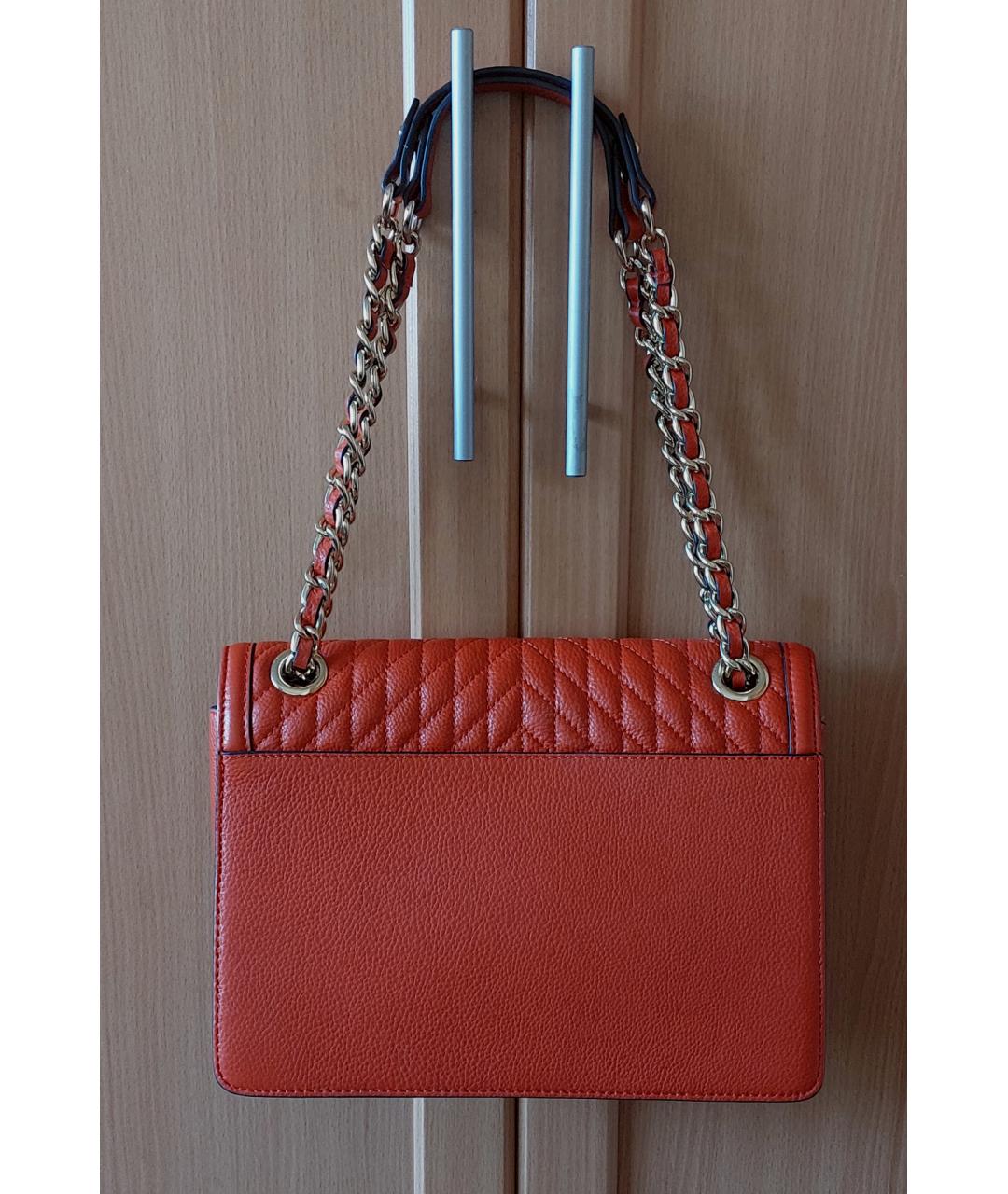 KARL LAGERFELD Оранжевая кожаная сумка через плечо, фото 3