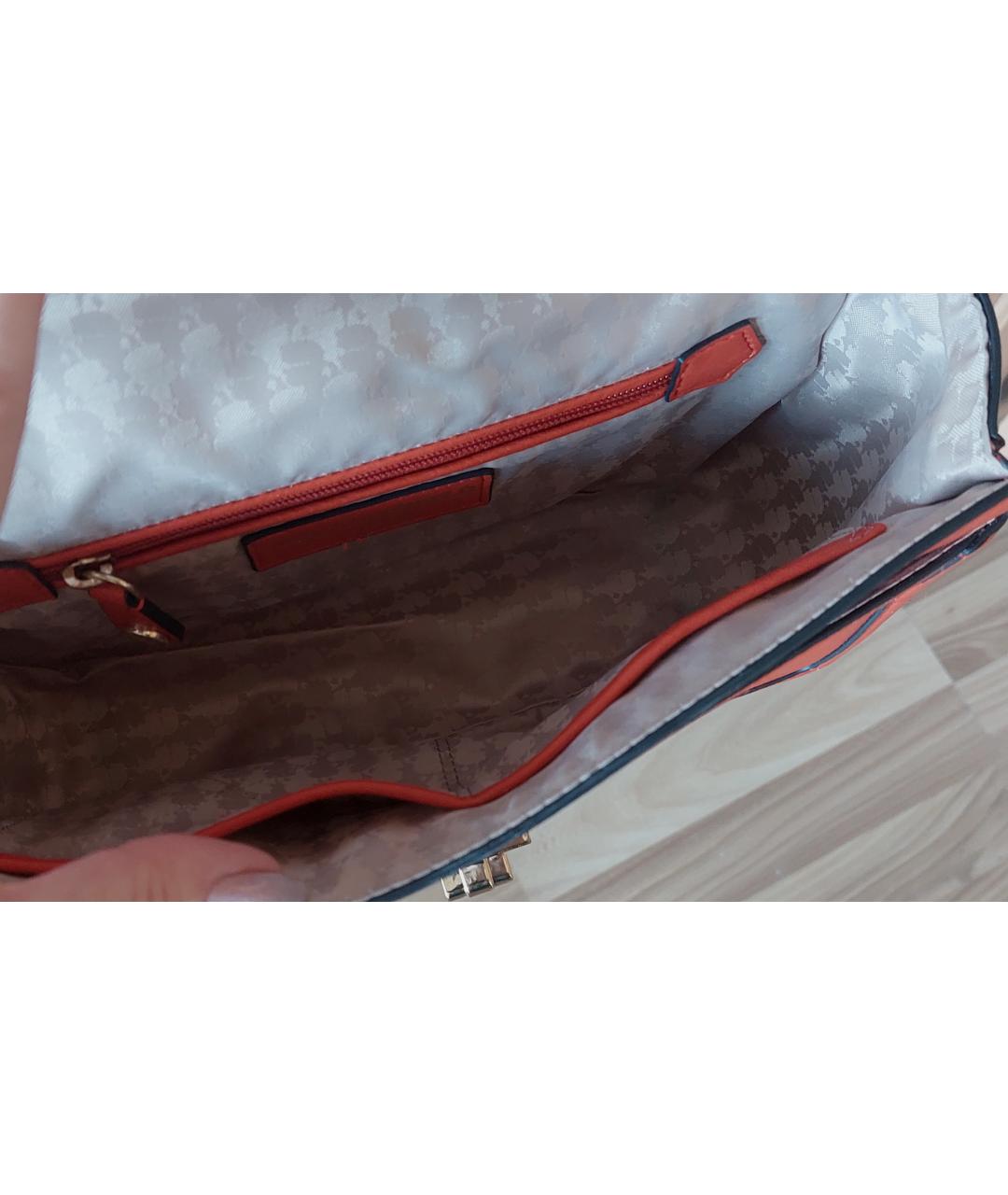 KARL LAGERFELD Оранжевая кожаная сумка через плечо, фото 6