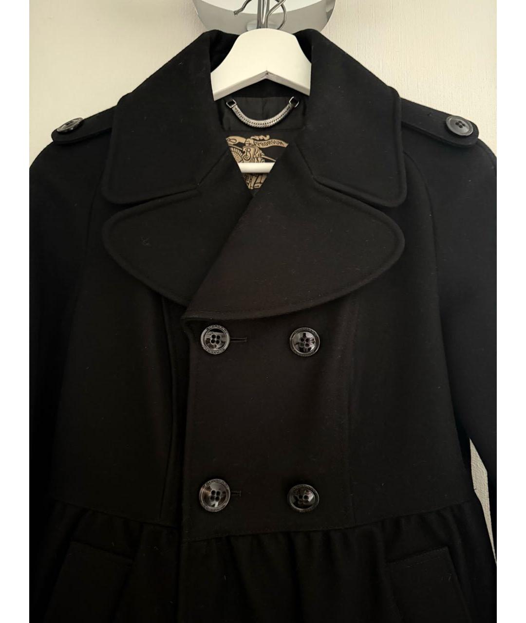 BURBERRY Черное шерстяное пальто, фото 4