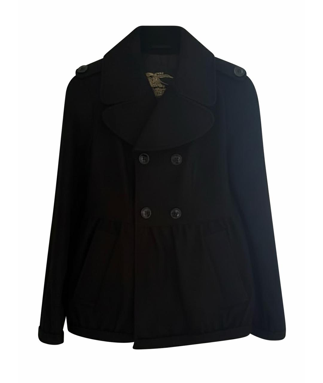 BURBERRY Черное шерстяное пальто, фото 1