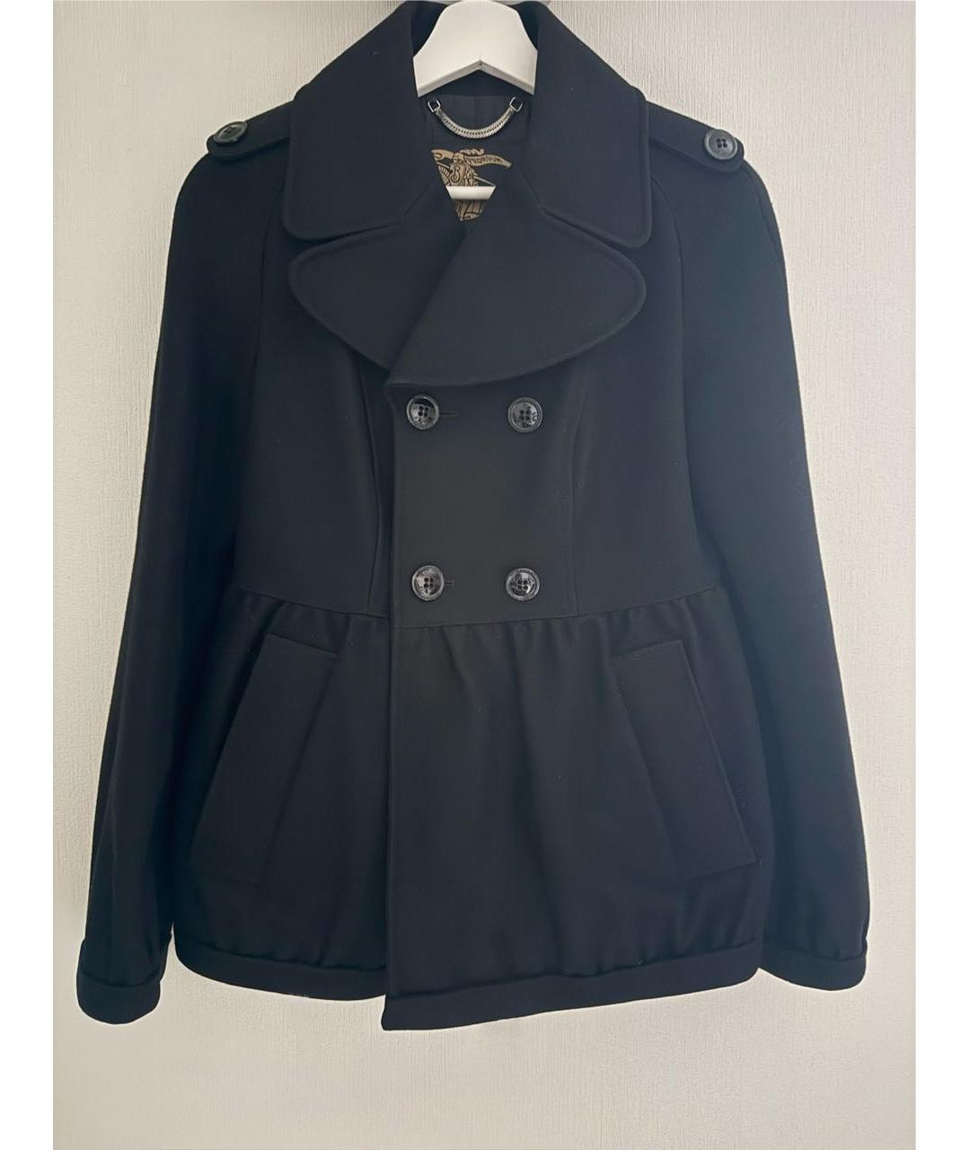 BURBERRY Черное шерстяное пальто, фото 8