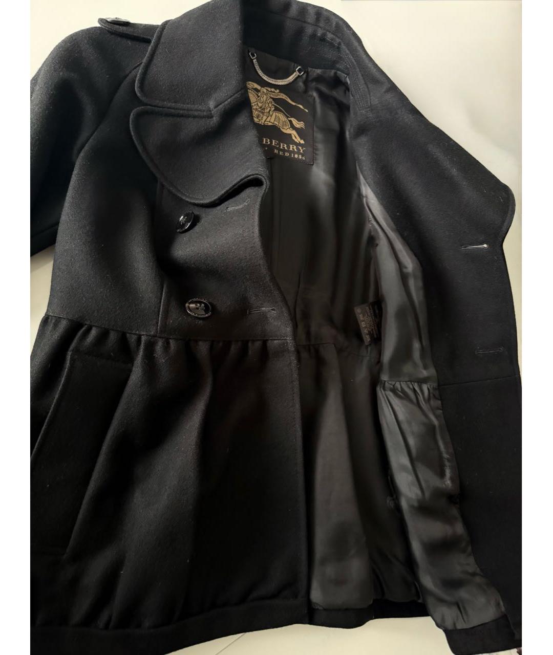 BURBERRY Черное шерстяное пальто, фото 7
