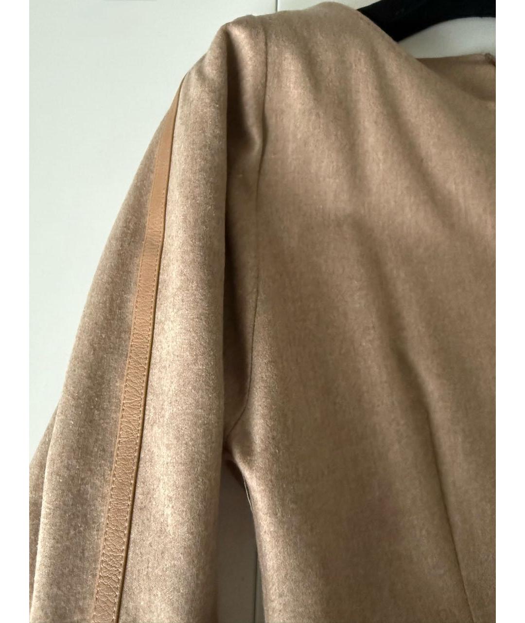 MAX MARA Бежевое шерстяное повседневное платье, фото 7