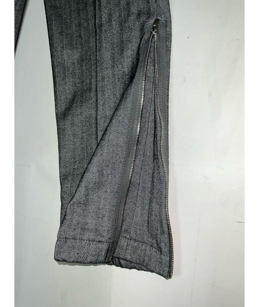 BRUNELLO CUCINELLI Серые хлопковые повседневные брюки, фото 2