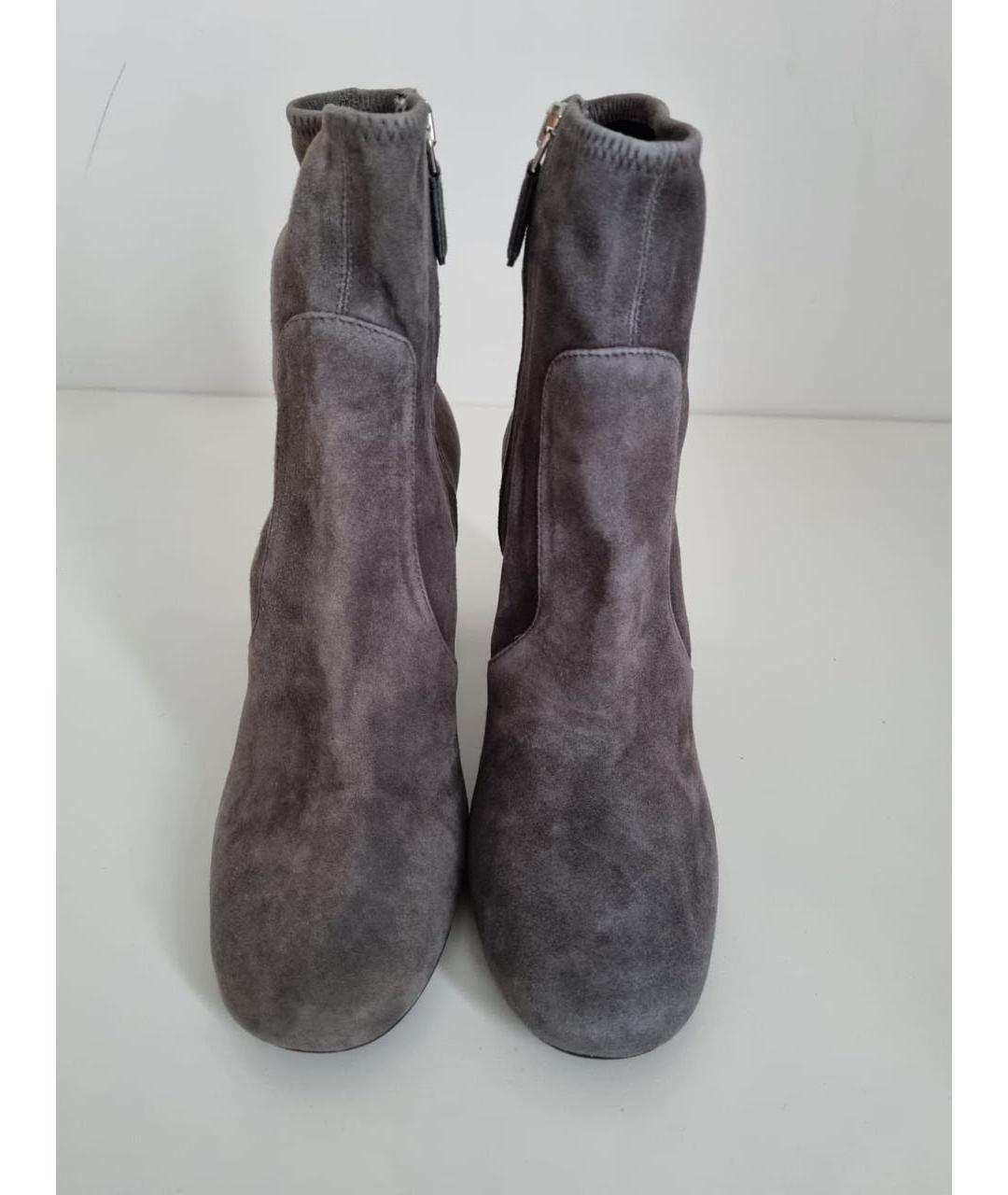 PRADA Серые замшевые ботильоны, фото 3