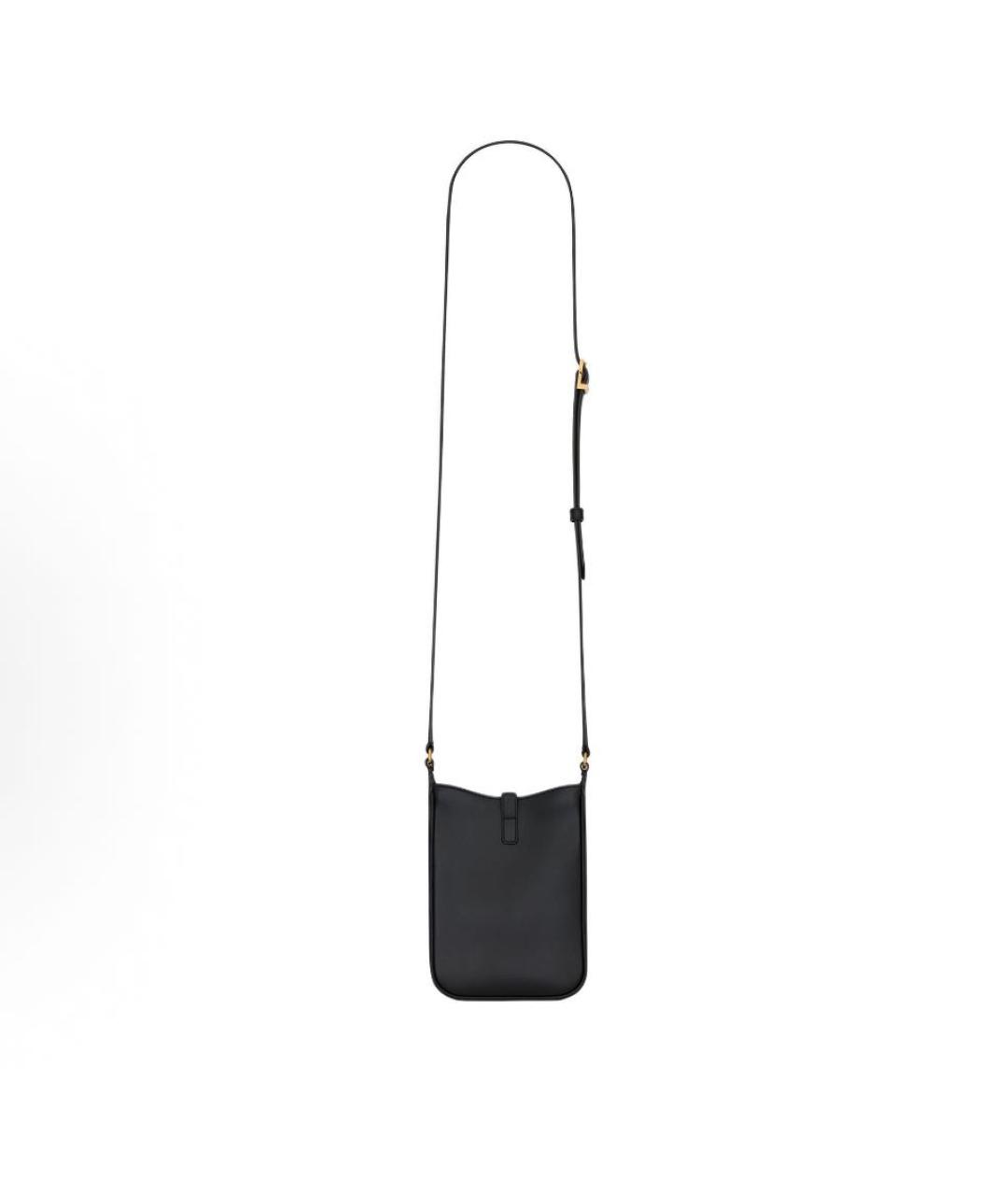 SAINT LAURENT Черная кожаная сумка через плечо, фото 4