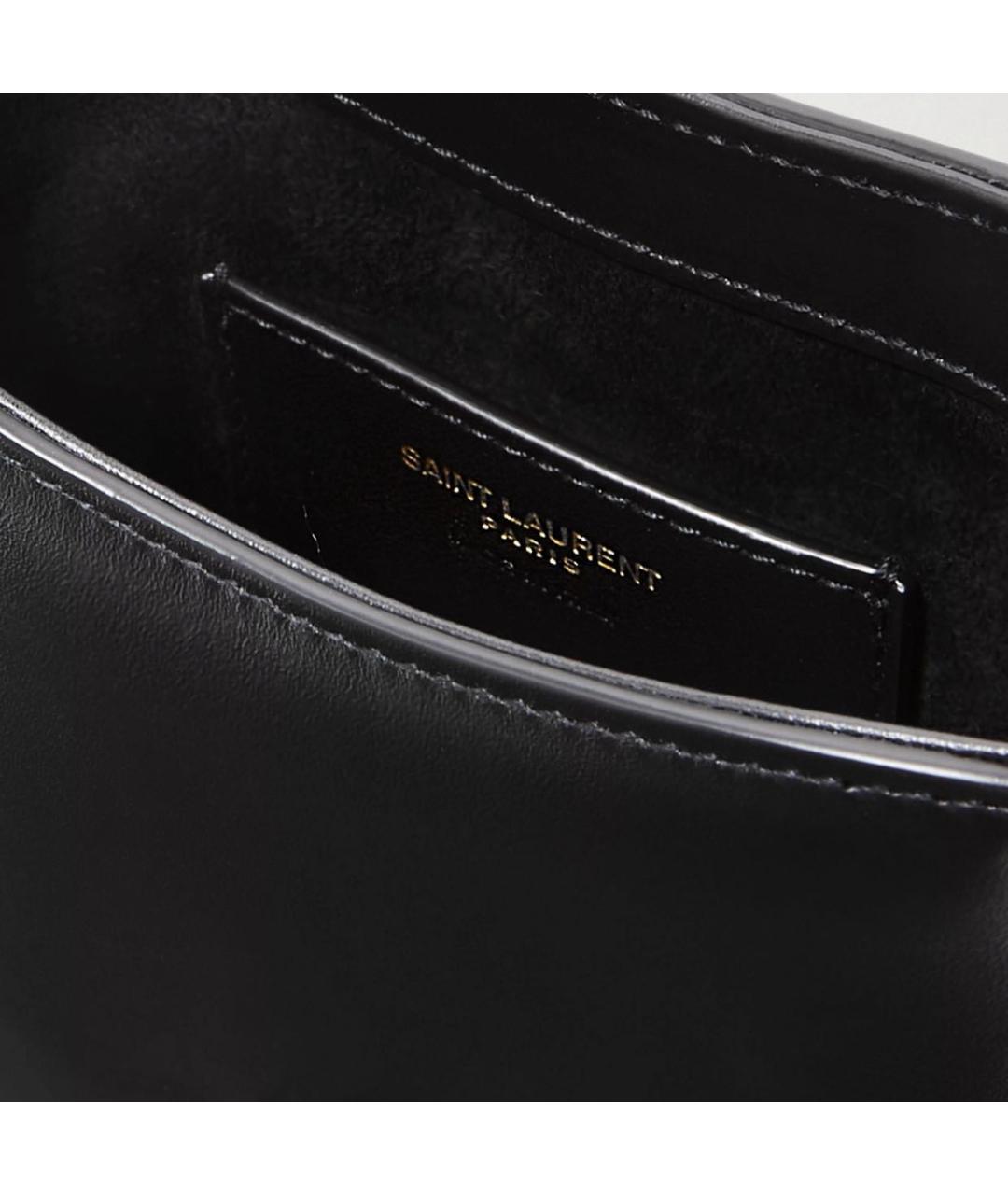 SAINT LAURENT Черная кожаная сумка через плечо, фото 8