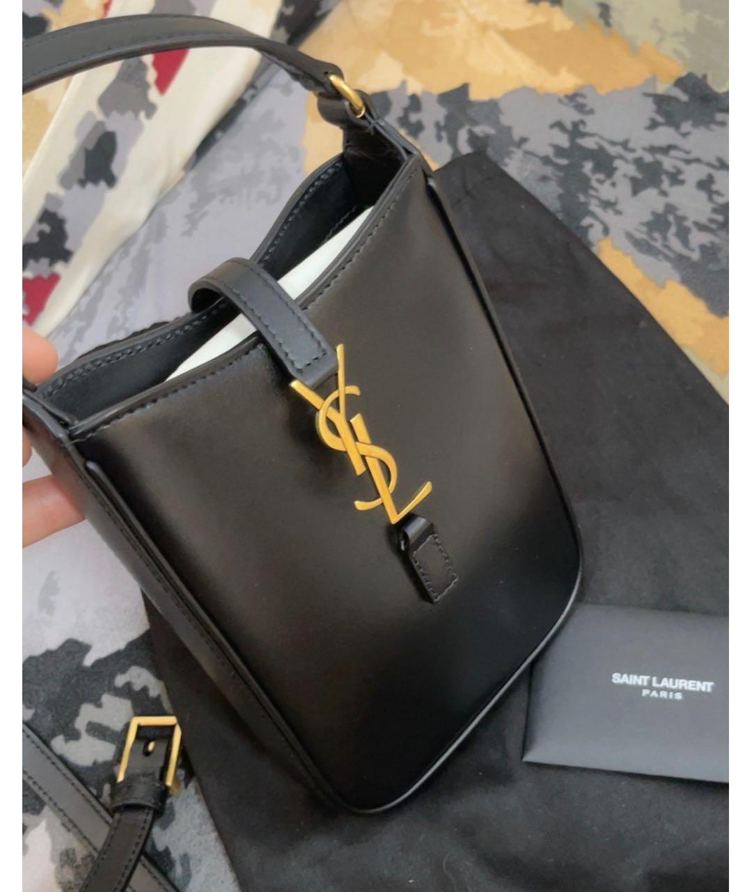 SAINT LAURENT Черная кожаная сумка через плечо, фото 7