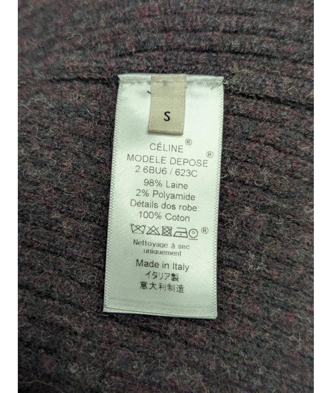 CELINE Коричневое шерстяное повседневное платье, фото 7