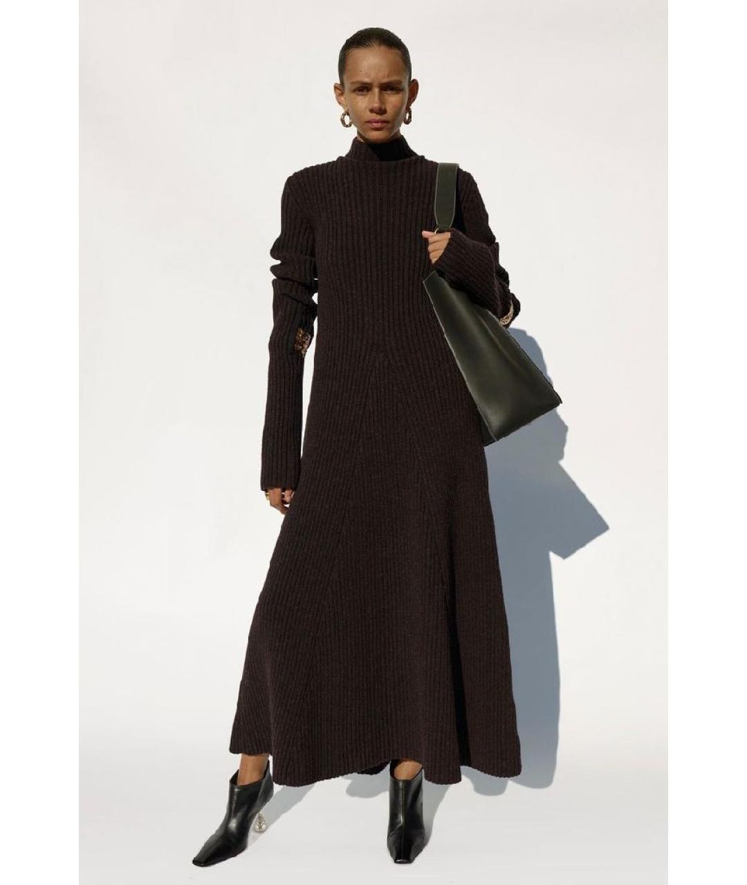 CELINE Коричневое шерстяное повседневное платье, фото 8