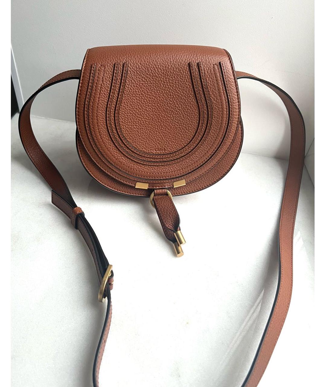 CHLOE Коричневая кожаная сумка через плечо, фото 2