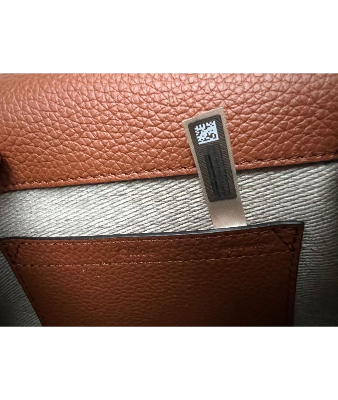 CHLOE Коричневая кожаная сумка через плечо, фото 3