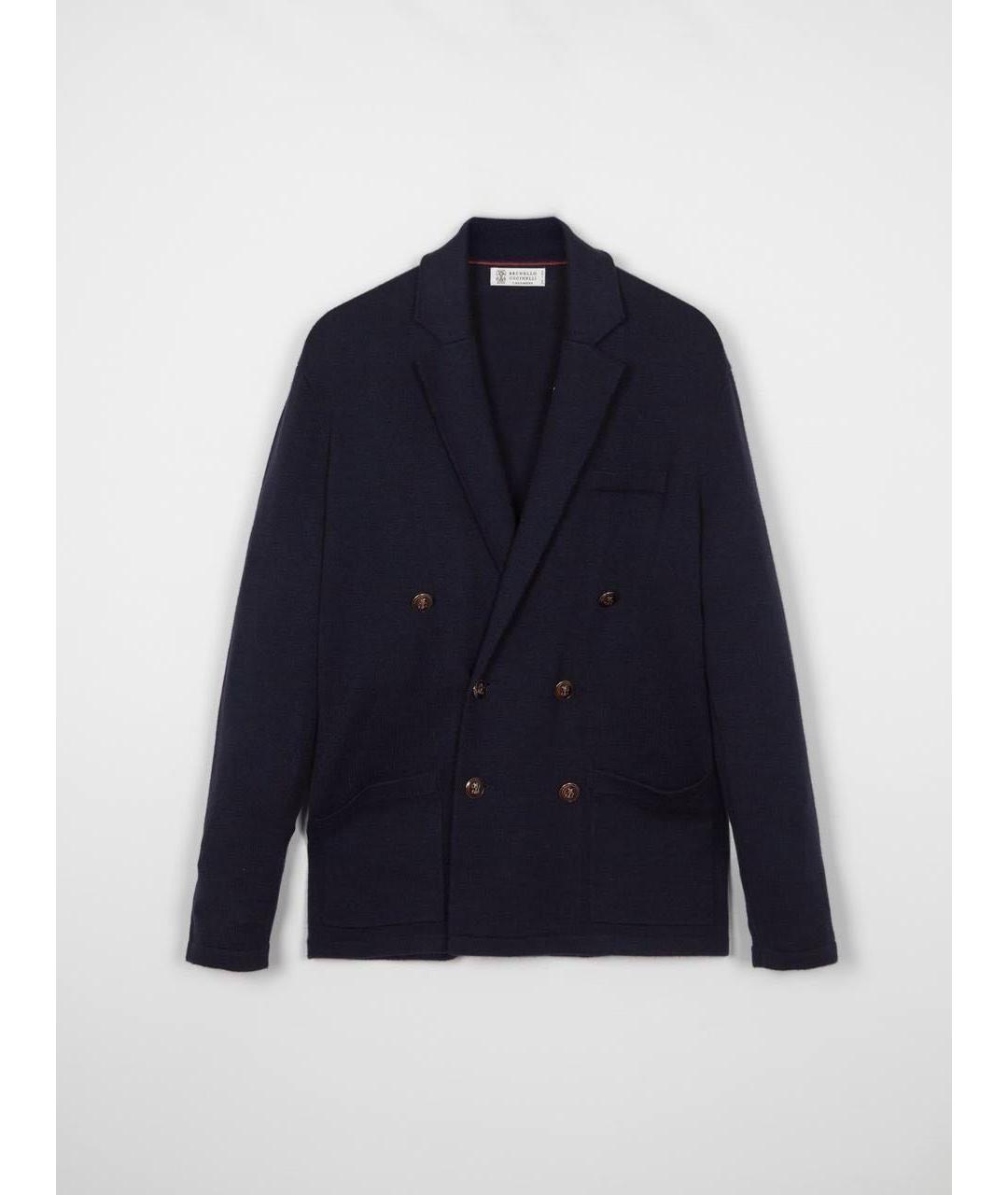 BRUNELLO CUCINELLI Темно-синий кашемировый пиджак, фото 9