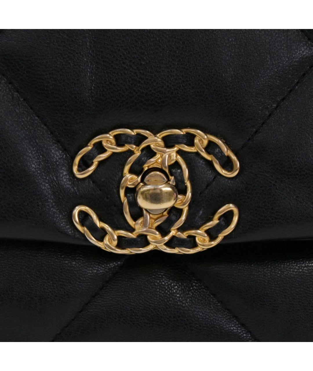 CHANEL Черная кожаная сумка с короткими ручками, фото 5