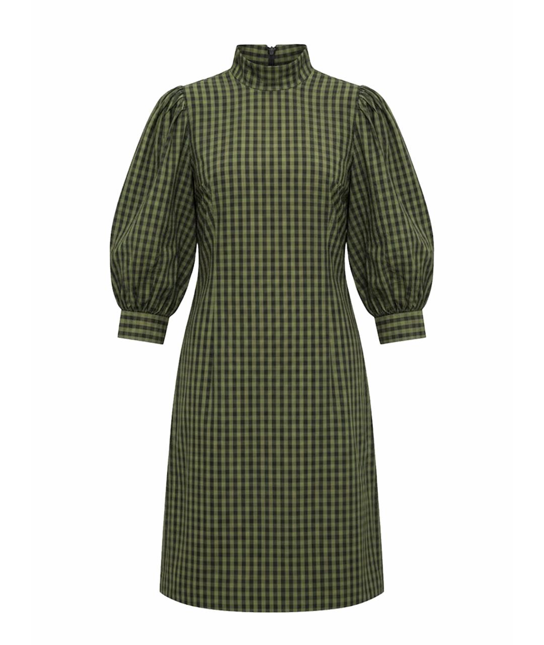 GANNI Хаки вискозное повседневное платье, фото 1