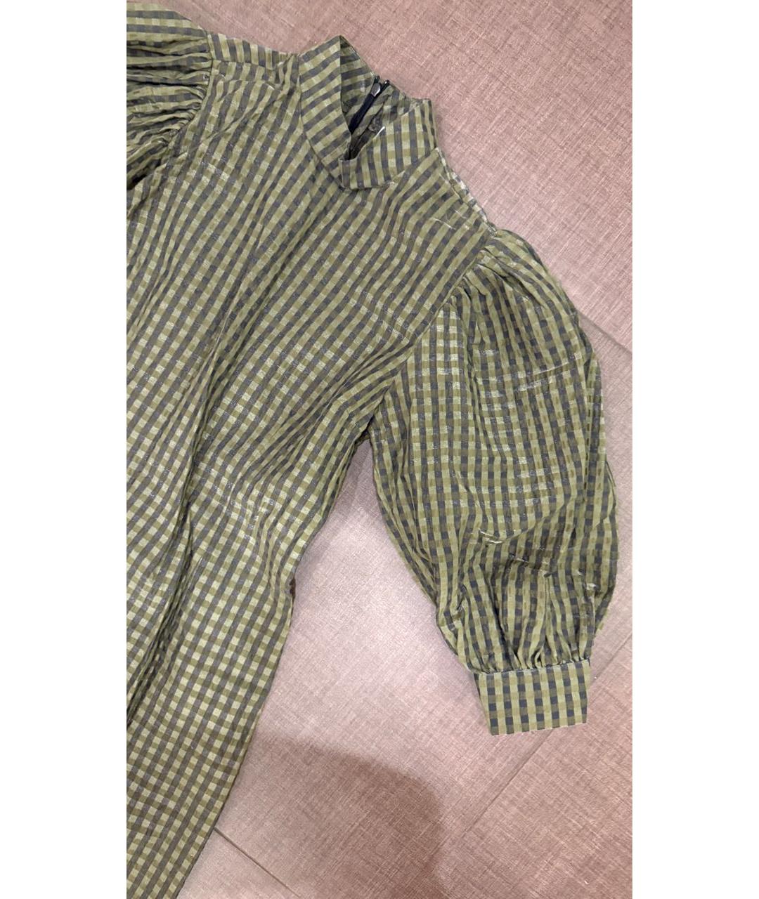 GANNI Хаки вискозное повседневное платье, фото 5