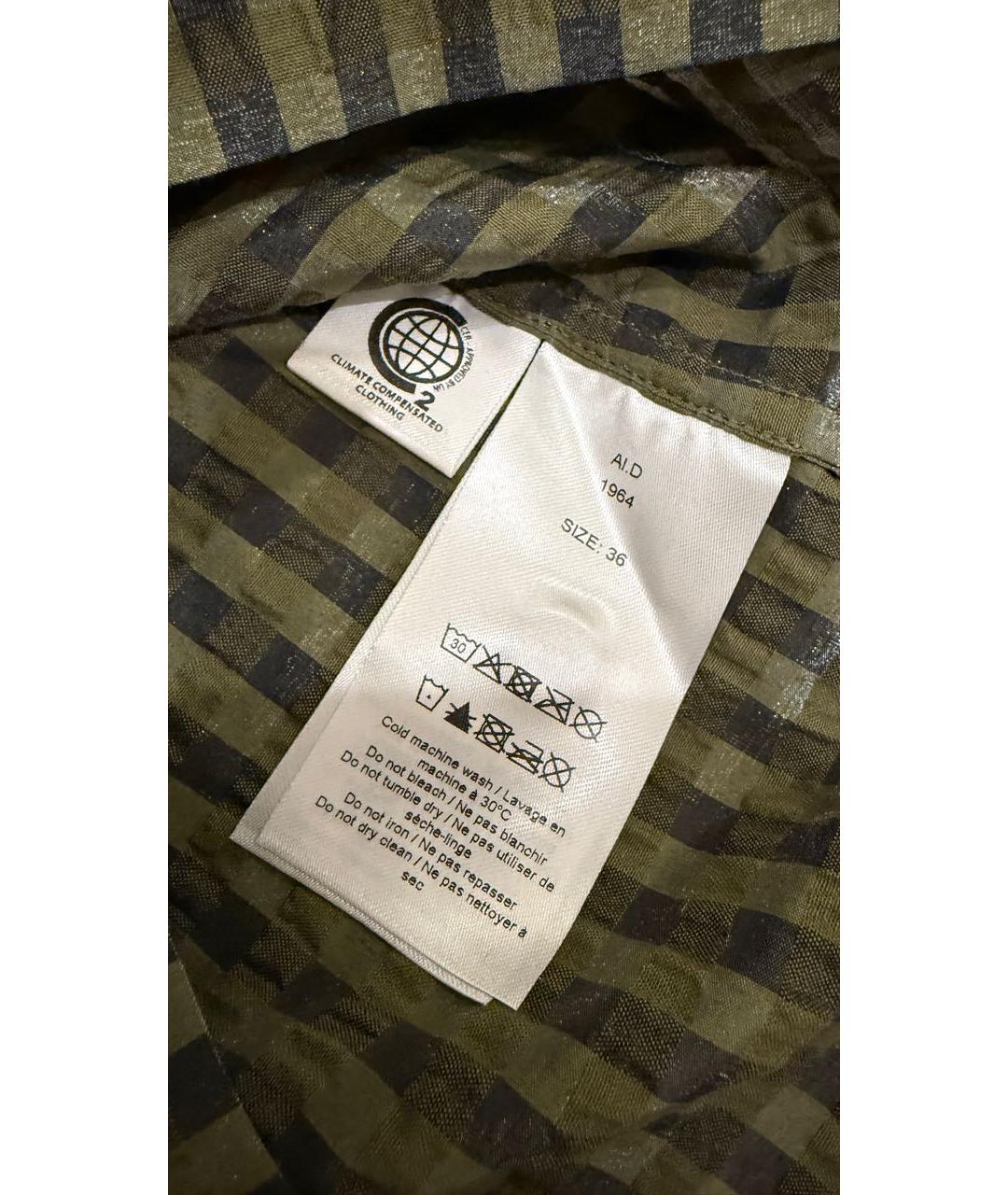 GANNI Хаки вискозное повседневное платье, фото 4