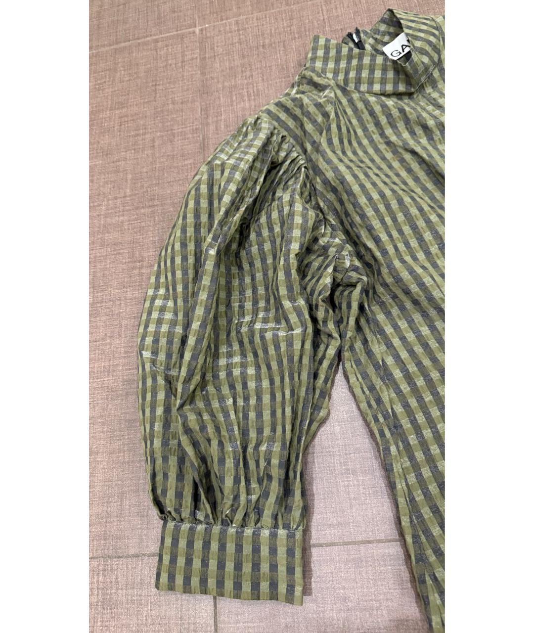 GANNI Хаки вискозное повседневное платье, фото 6