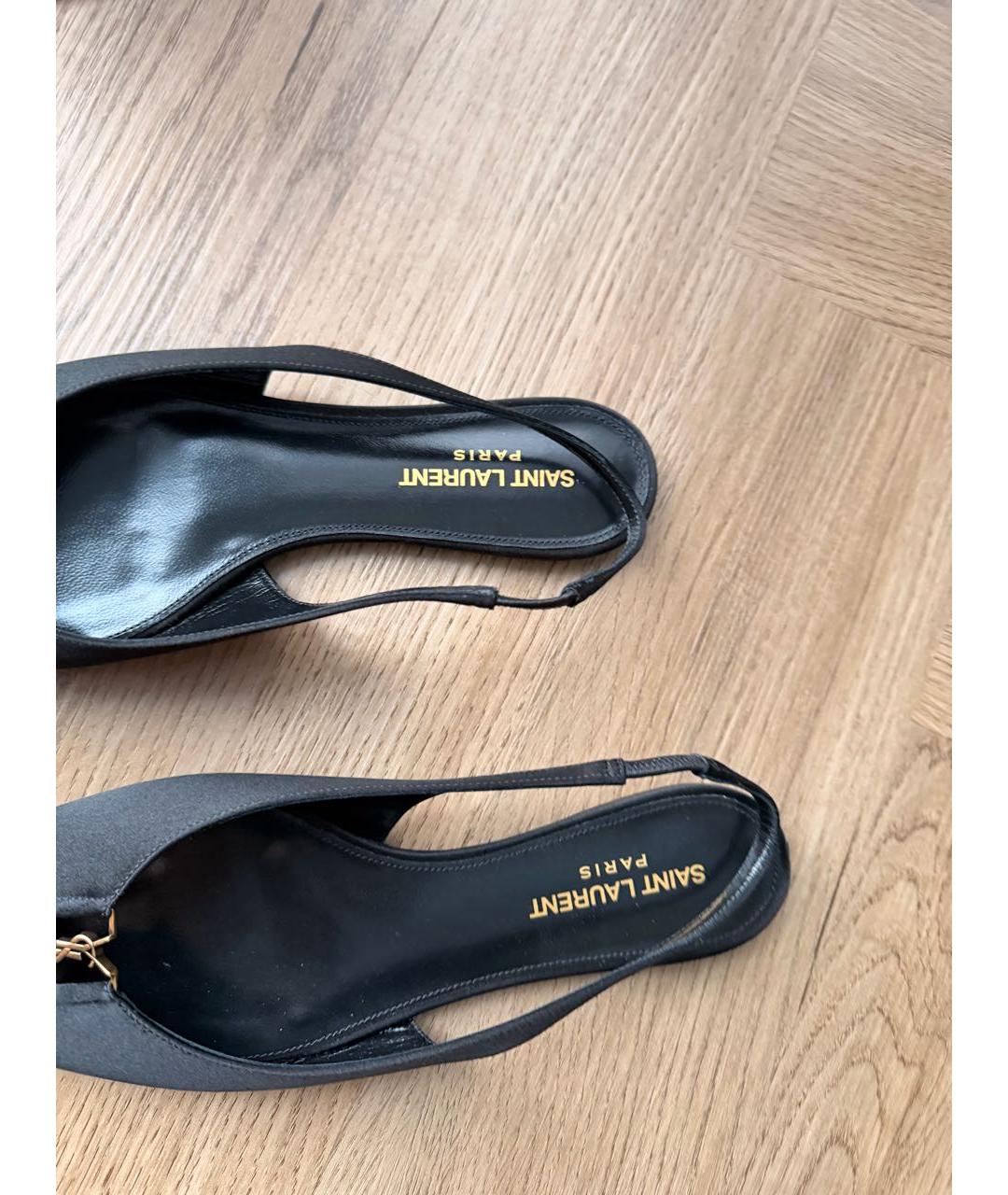 SAINT LAURENT Черные текстильные мюли, фото 8