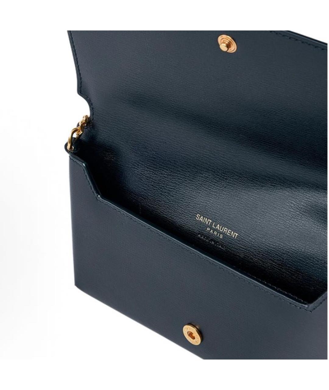 SAINT LAURENT Черная кожаная сумка через плечо, фото 4