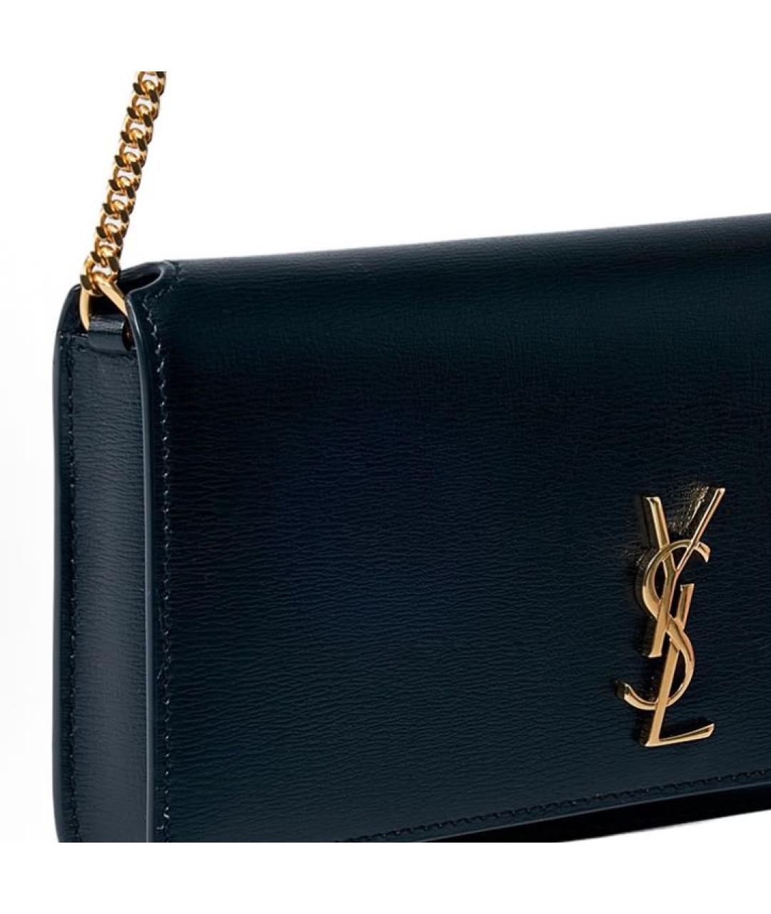 SAINT LAURENT Черная кожаная сумка через плечо, фото 3