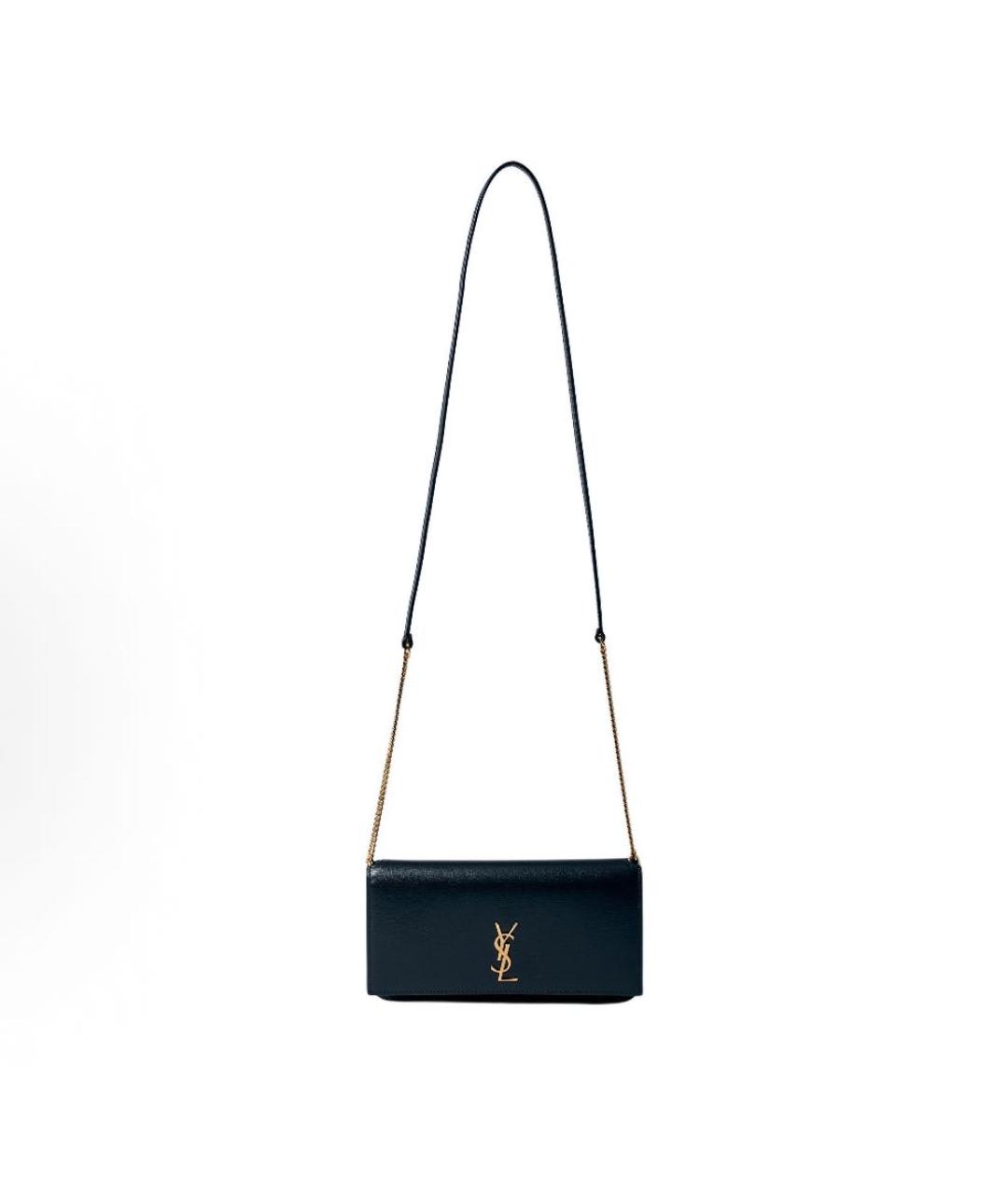 SAINT LAURENT Черная кожаная сумка через плечо, фото 8