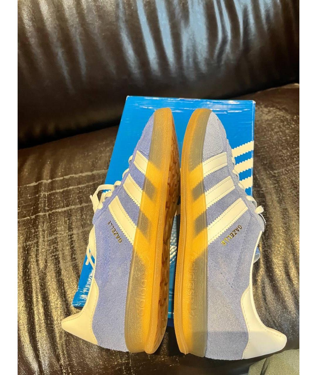 ADIDAS Голубые замшевые кроссовки, фото 3