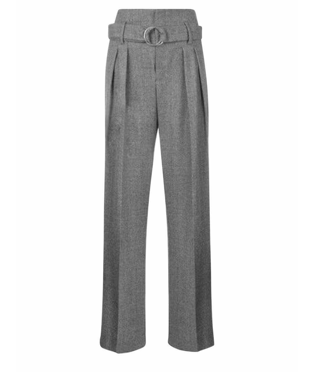 IRO Серые шерстяные брюки широкие, фото 1